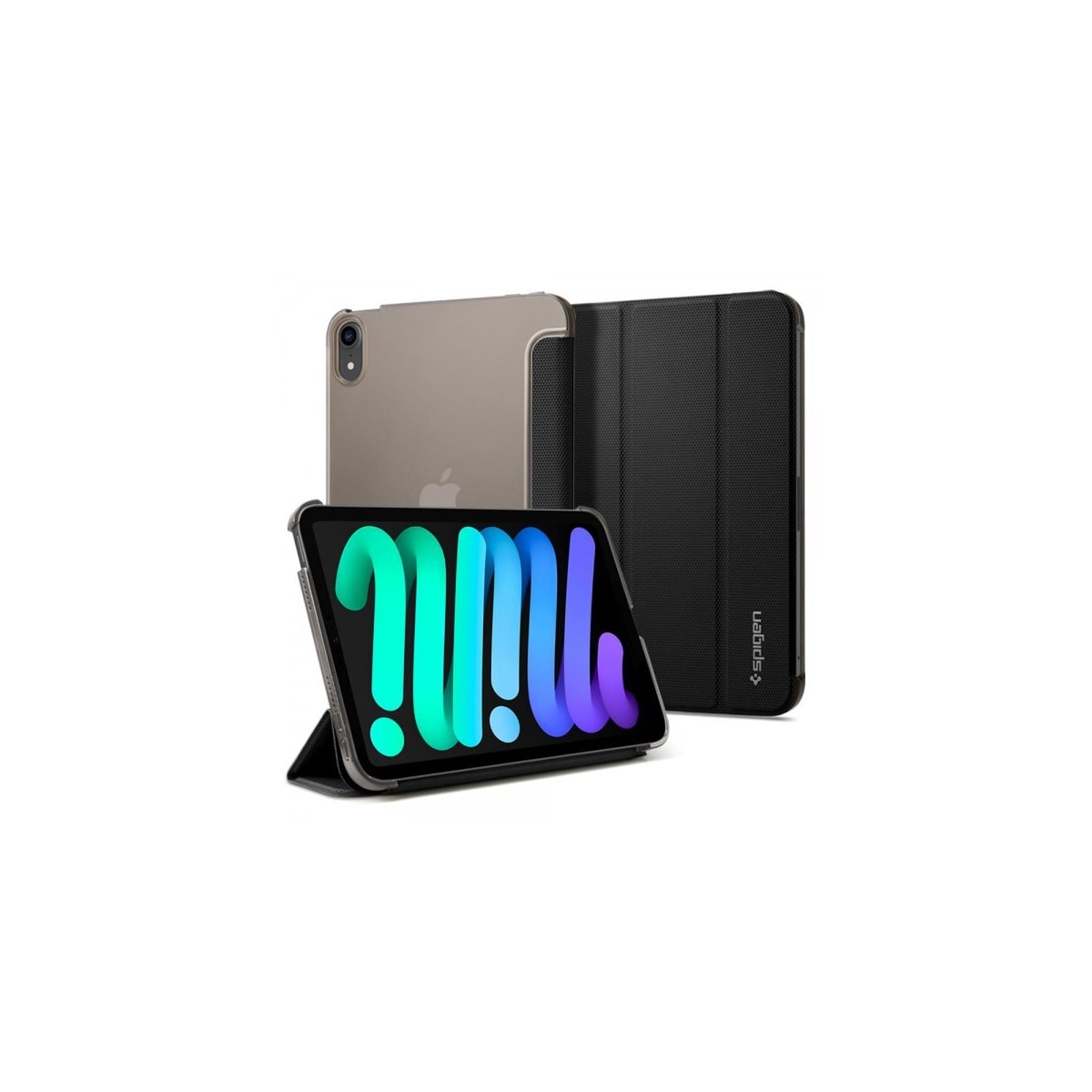 Spigen iPad Mini 2021 Etui Liquid Air Folio Svart