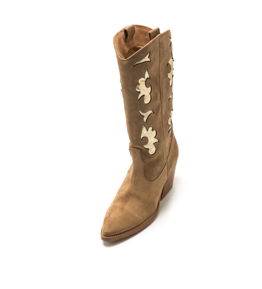 Botas Mustang Missouri em couro marrom - Salto de 5 cm -