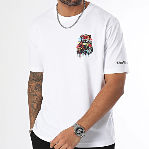 Tee Shirt Oversize Large Essentials Art Series Dripping Chest Blanc