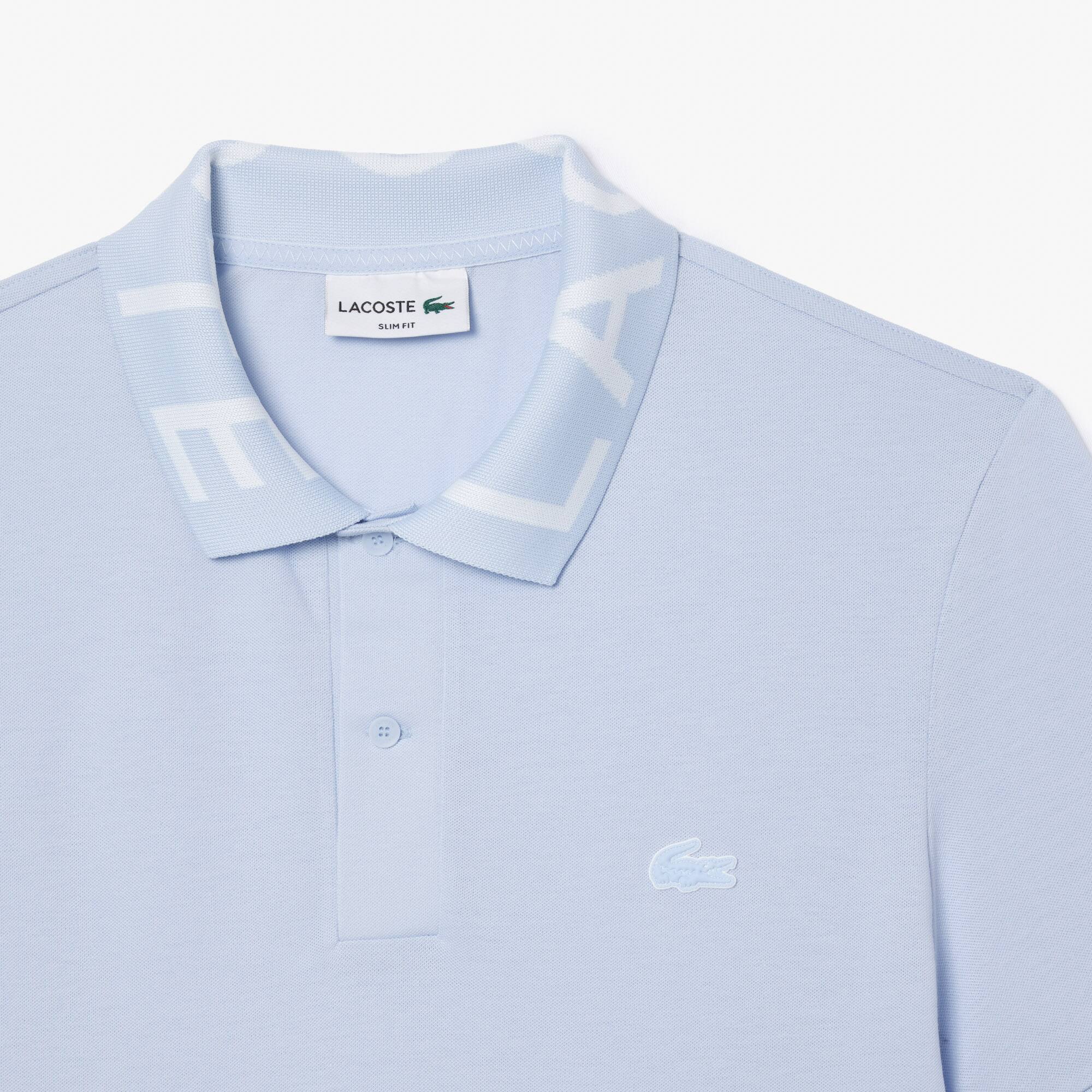 LACOSTE Movement Poloshirt mit Jacquard Kragen Kurze Ärmel - Blau - Lacoste - Herren