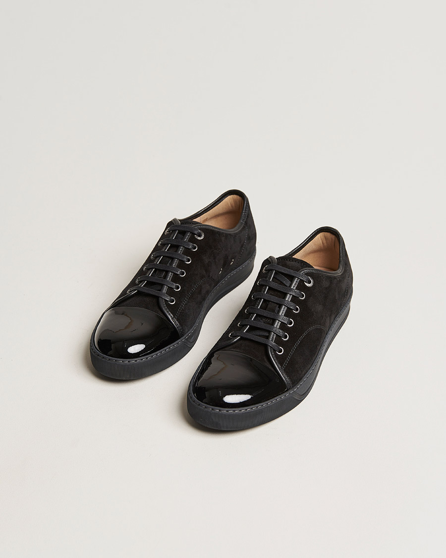 Lanvin Patent Cap Toe Sneaker Black/Black