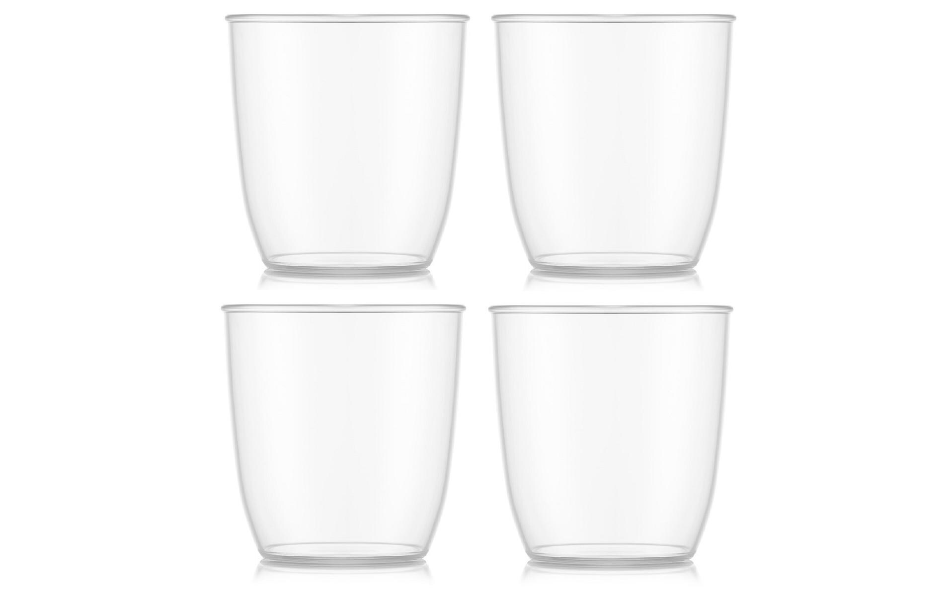 Outdoor-Becher Kvadrant 350 ml, Transparent, 4 StückTrinkbecher Set