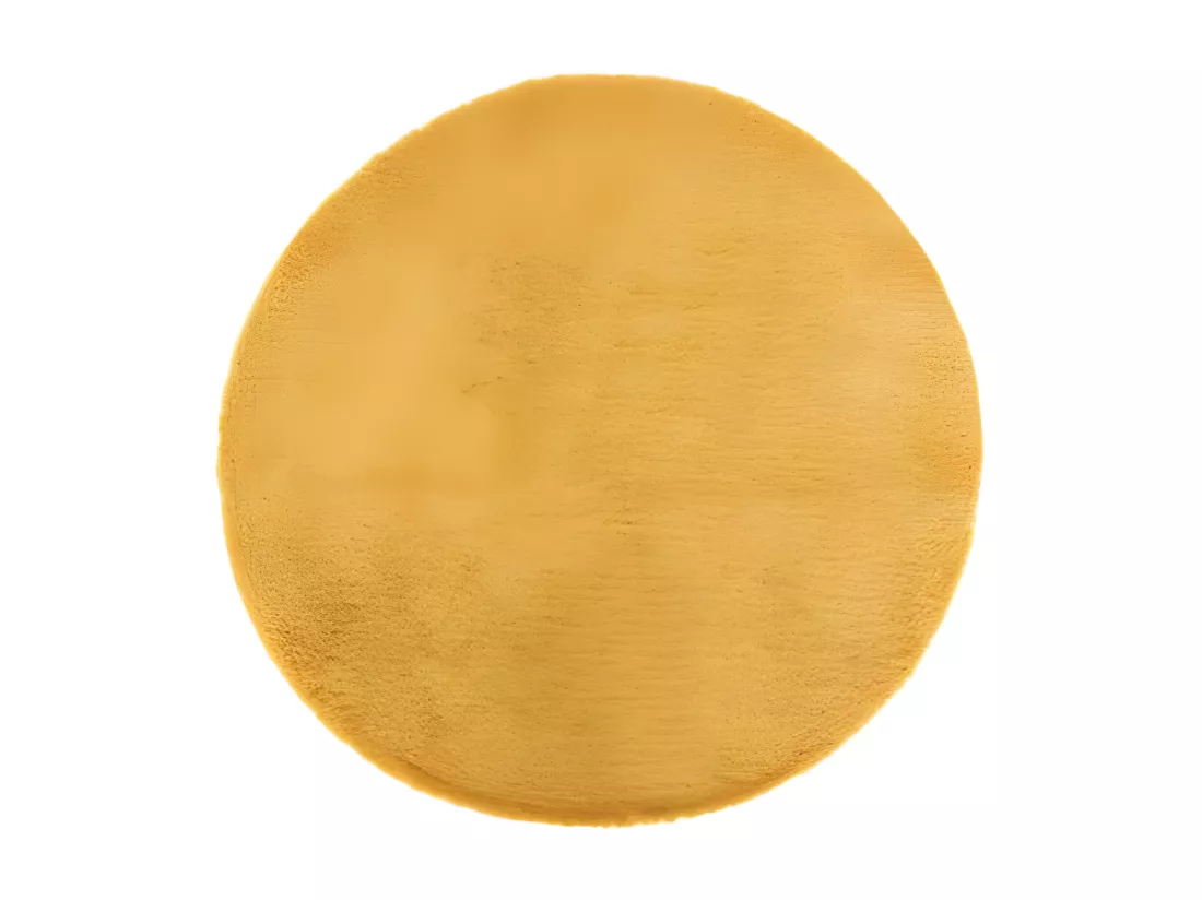 Tapis en Fourrure Ocre Extra Doux D 80 cm