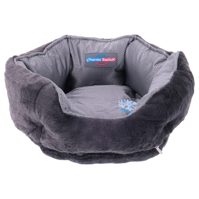 Thermo Switch Hundebett Santorini blau-grau