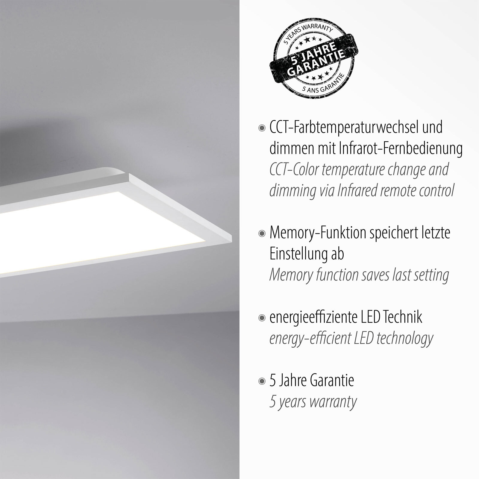 LED-Deckenleuchte Flat 100x25 weiß
