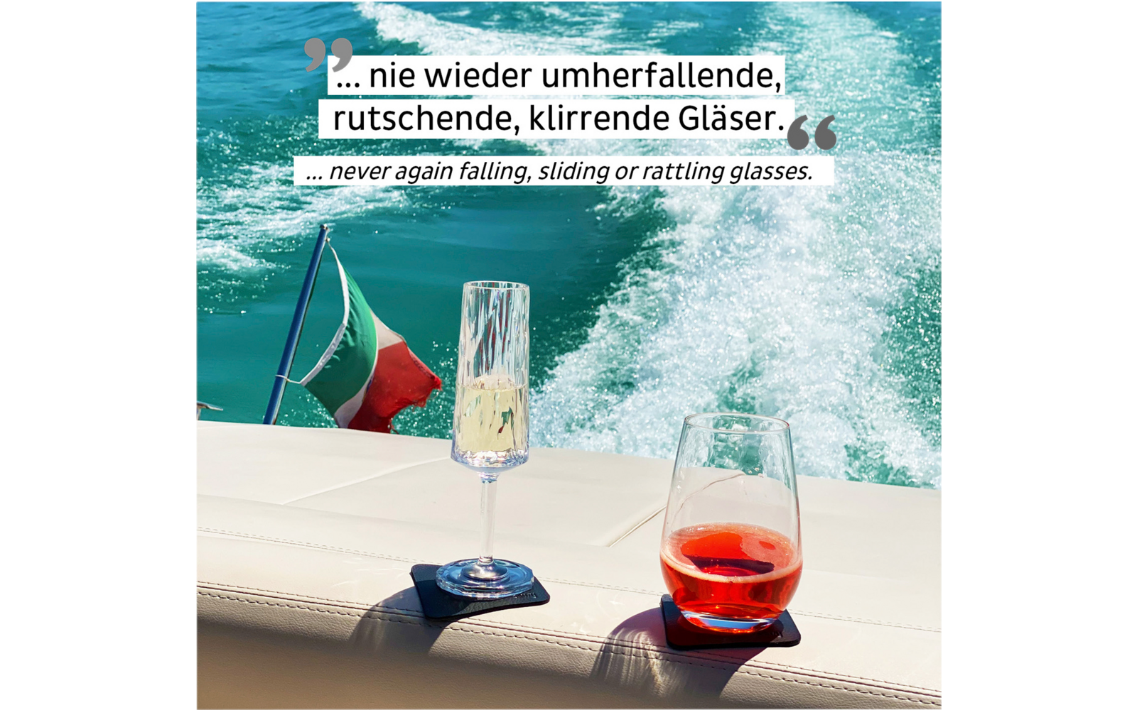 Silwy Magnet-Kristallgläser mit Untersetzer 4-tlg. (400 ml)