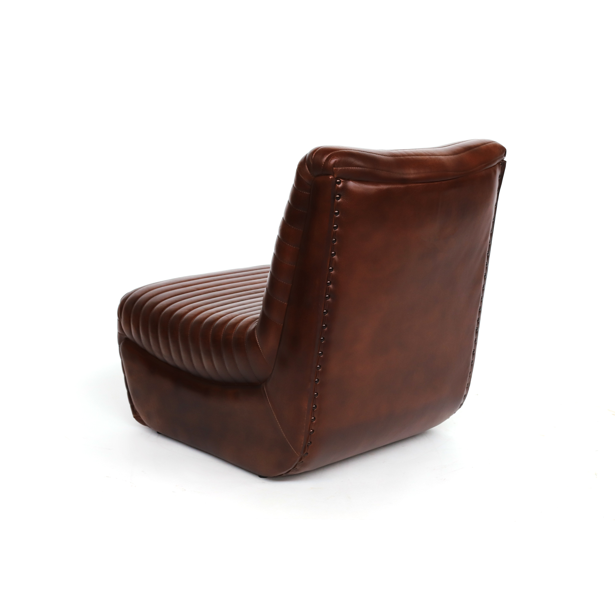 Ledersessel 'Ceeper', braun, B 50 cm, L 84 cm, H 71 cm von fischer's lagerhaus
