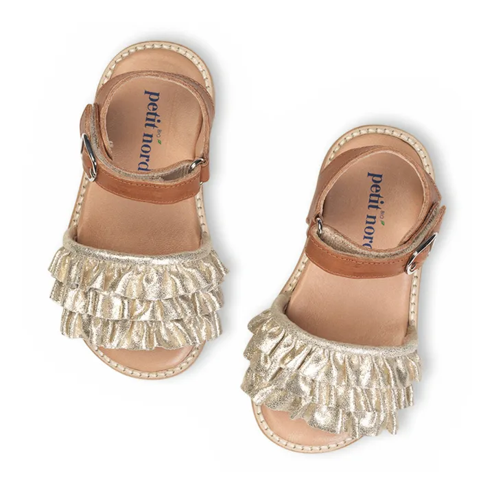 Petit Nord Sandales Scratchs Ruffle | Doré