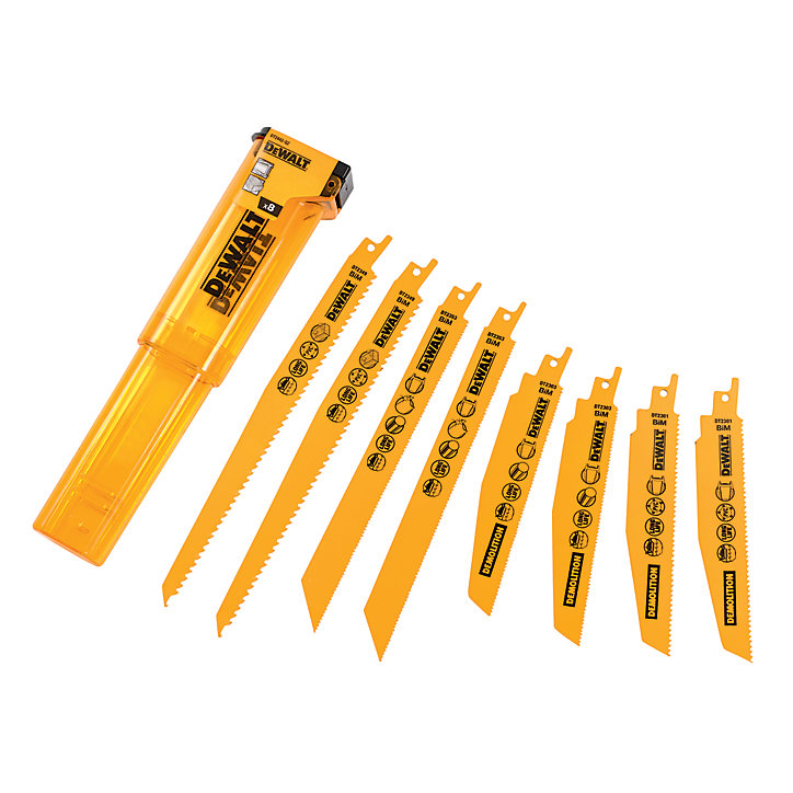 8 lames de scie égoïne U DeWalt Bois, plastique, métal