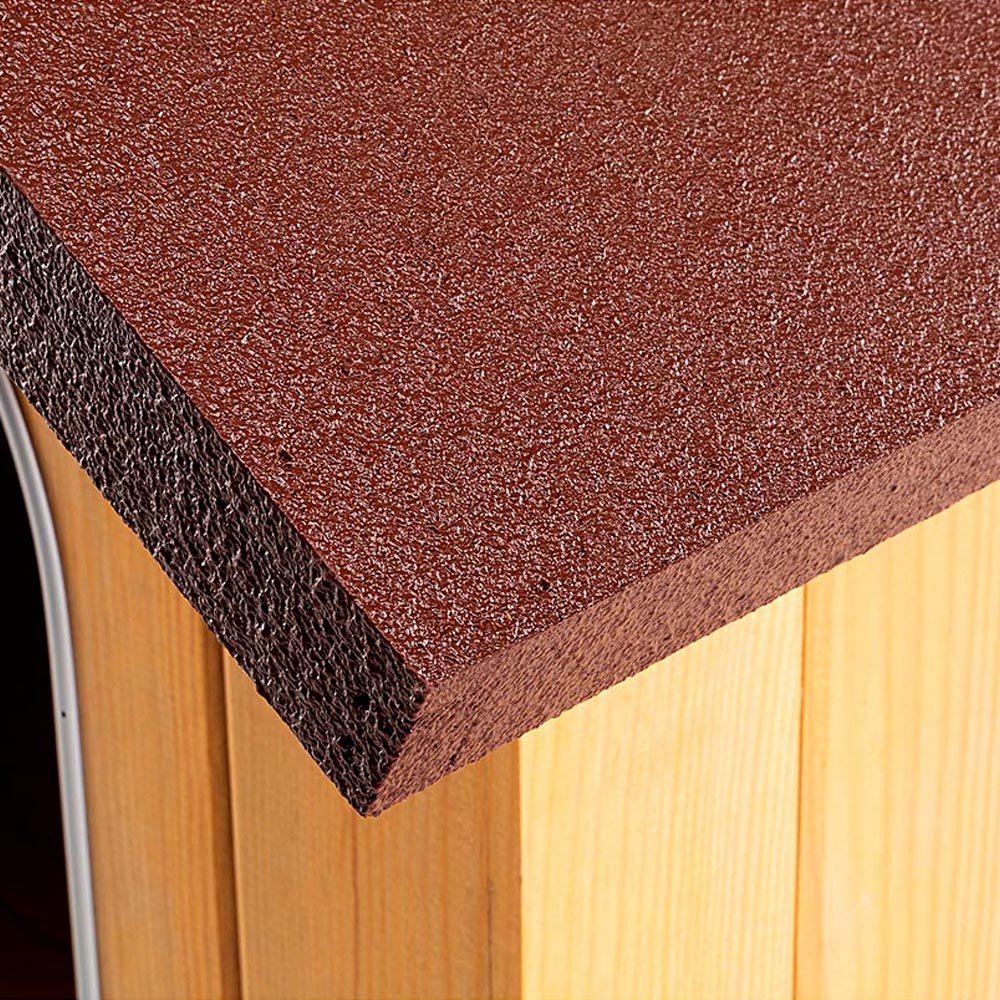 Ferplast niche pour chiens pour l'extérieur domus medium en bois fsc, pieds isolants en plastique, grille pour l'aération, porte