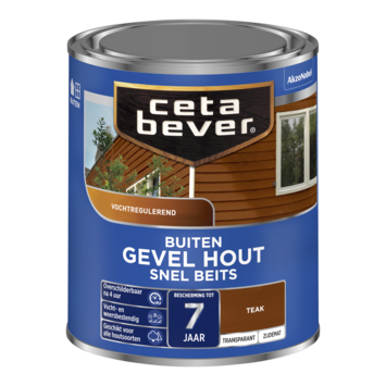 CetaBever Snelbeits Gevel & Kozijn zijdemat transparant teak 750 ml