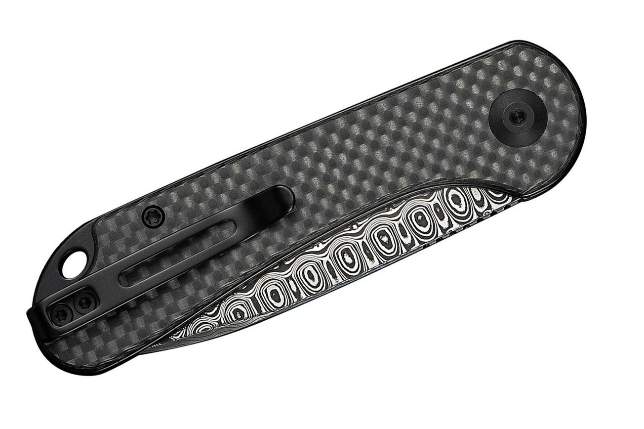 Civivi Elementum Slip Joint C18062AJ-DS1 Damascus, Twill Carbon, slipjoint zakmes