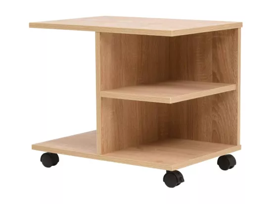 Étagère à roulettes 50x35x42 cm Chêne