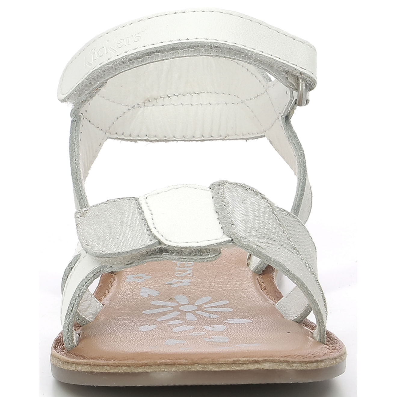 Kickers Sandales en Cuir Disdana blanc/argenté