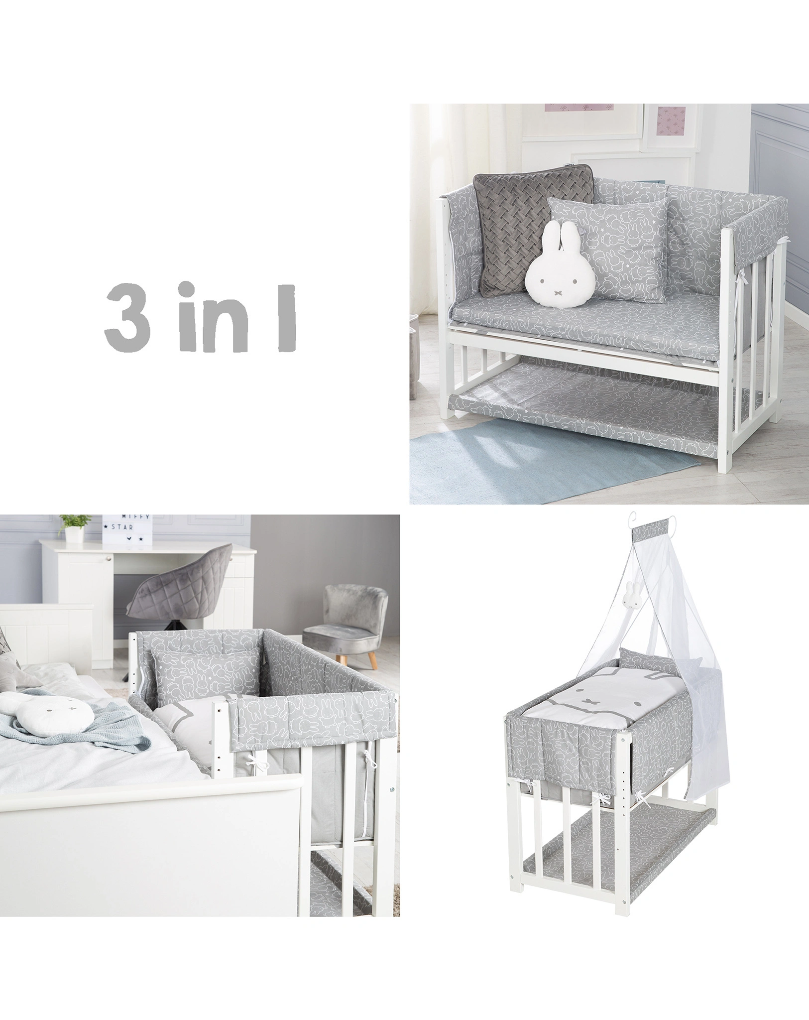 Beistellbett MIFFY 3in1 71 x 95 cm