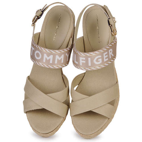 Tommy Hilfiger - SEASONAL WEBBING MID WEDGE Beige