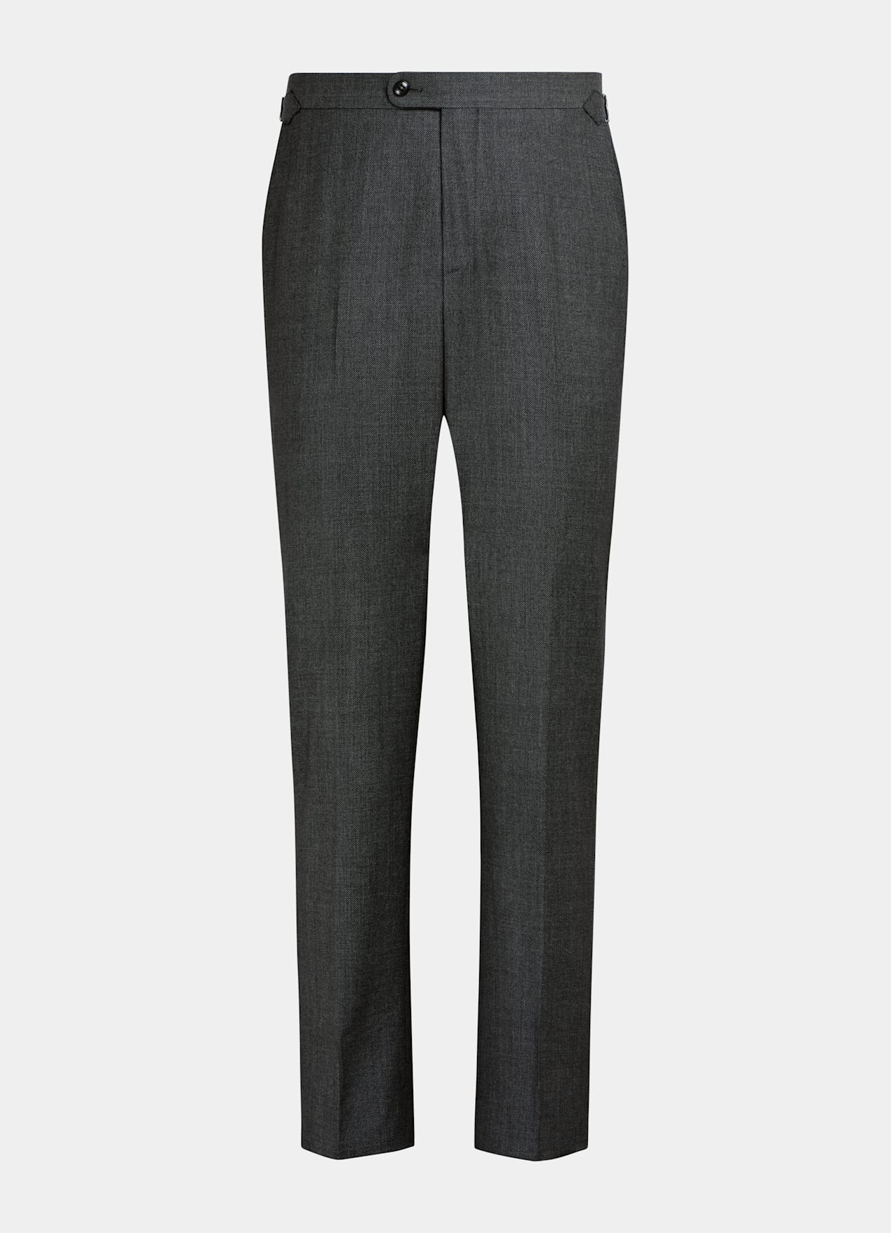 Pantalon de costume Slim Leg Straight gris foncé œil-de-perdrix