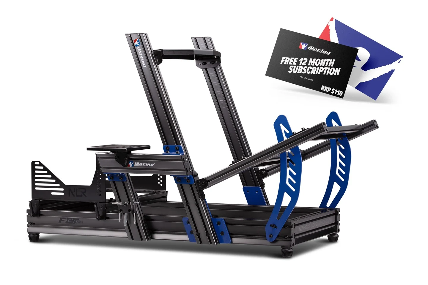 Next Level Racing - F-GT Elite Formula and GT Aluminium Profile Simulator Cockpit iRacing Edition - S