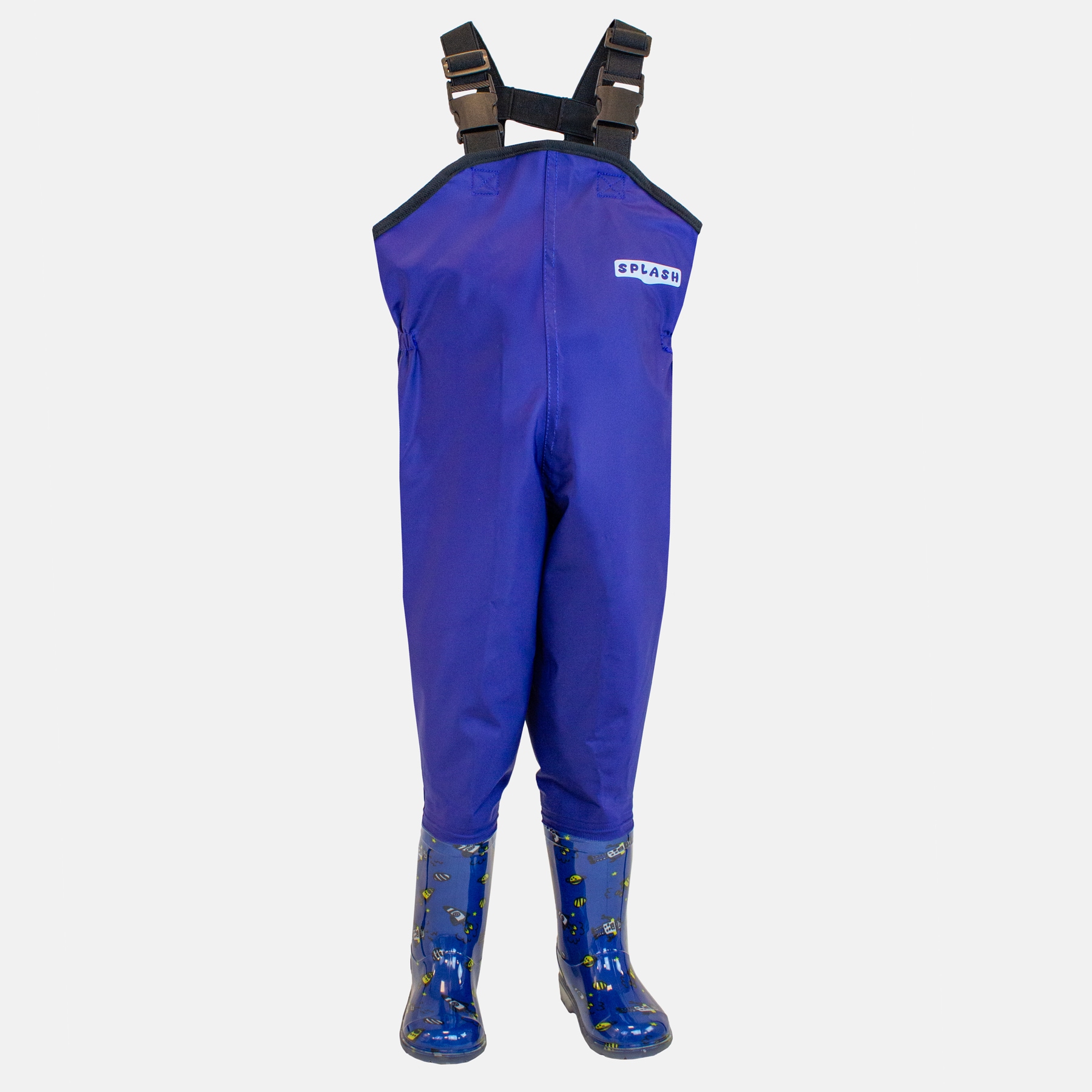 SPLASH Pro Barnevader<br>Regnbukse med påsveisede gummistøvler!