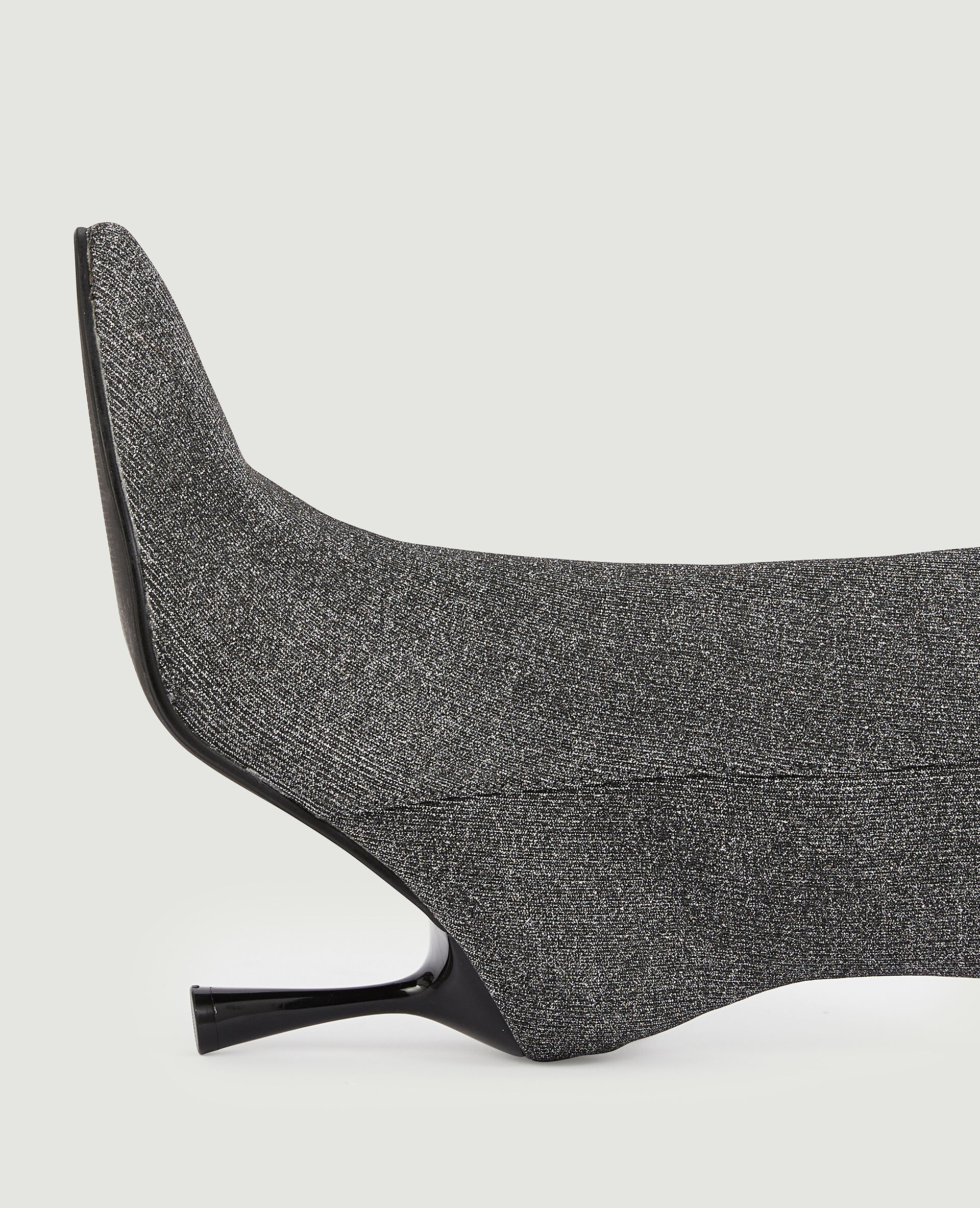 Boots pointues en maille textile avec lurex - Argenté