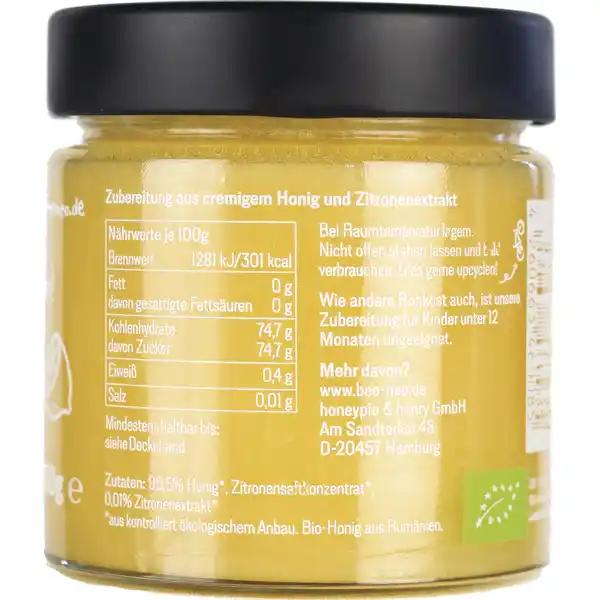 Bio Honig & Zitrone