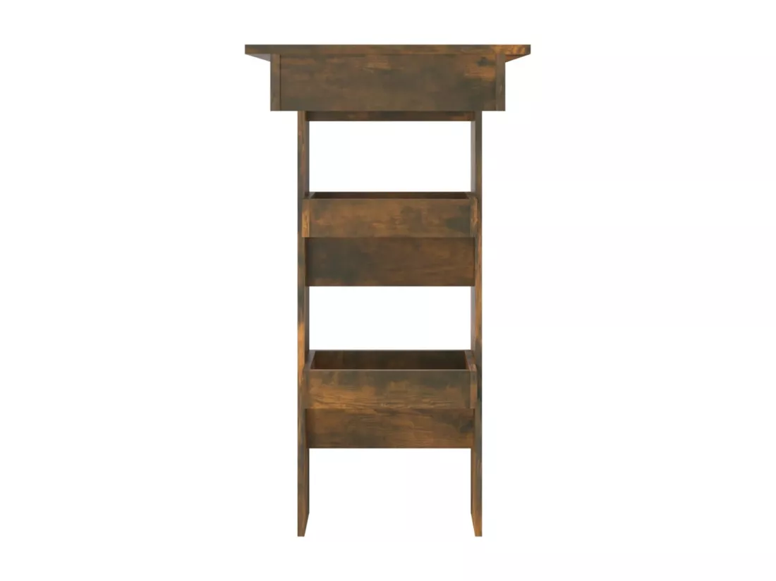 Table de bar murale Chêne fumé 102x45x103,5cm Bois d'ingénierie