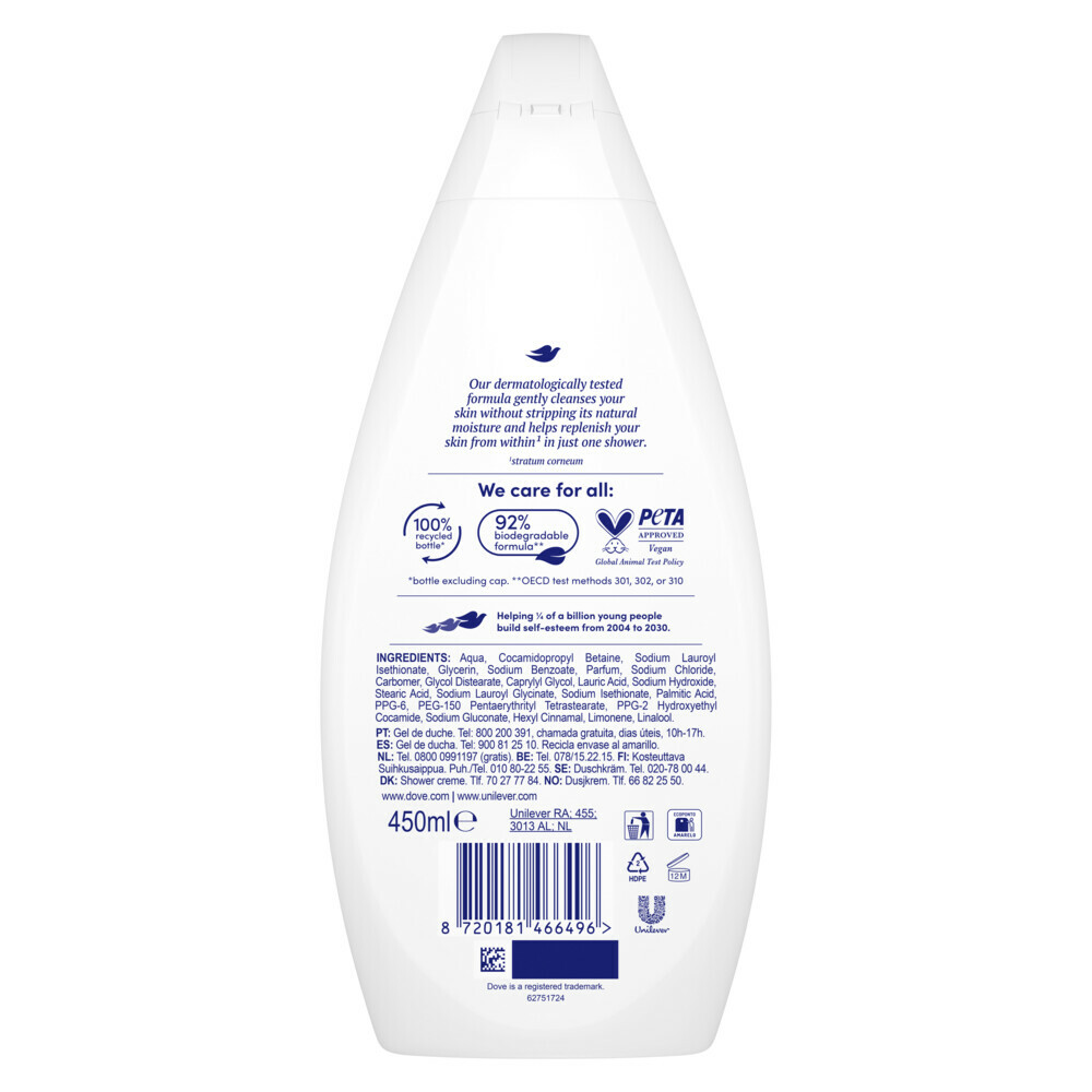 6x Dove Douchecrème Hydrate450 ml
