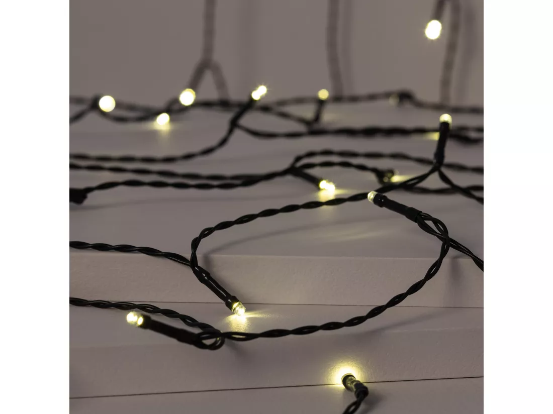 Guirlande LED Extérieure Solaire Câble 22m 3000K Blanc chaud