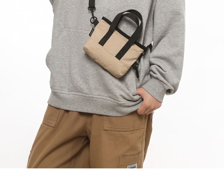 Hikuozy - Paneel Nylon Crossbody Tas
