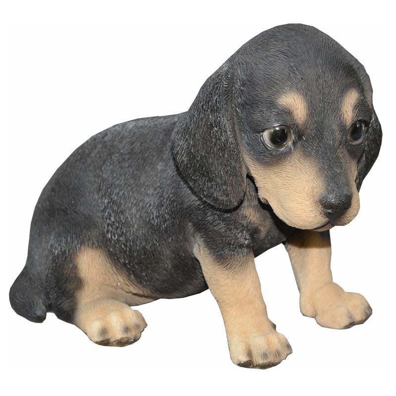 Dazikemo Dekofigur Gartenfigur Dackel schwarz braun