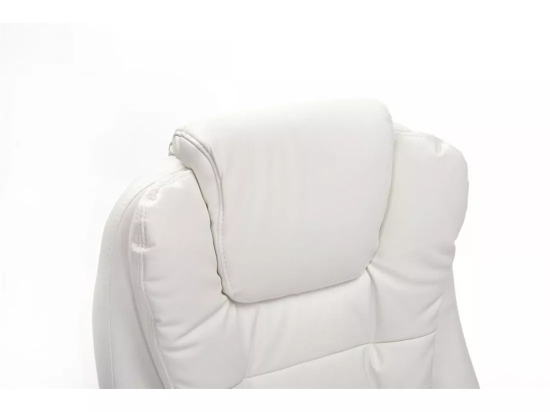 Chaise de bureau - Similicuir & Métal chromé - Blanc - Thor