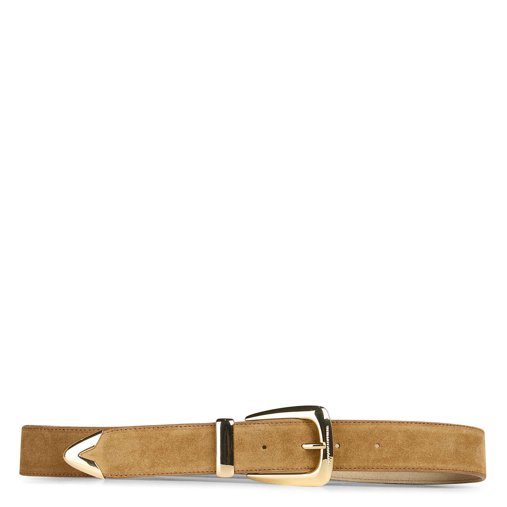 MUSE - Ceinture large en cuir velours | Beige