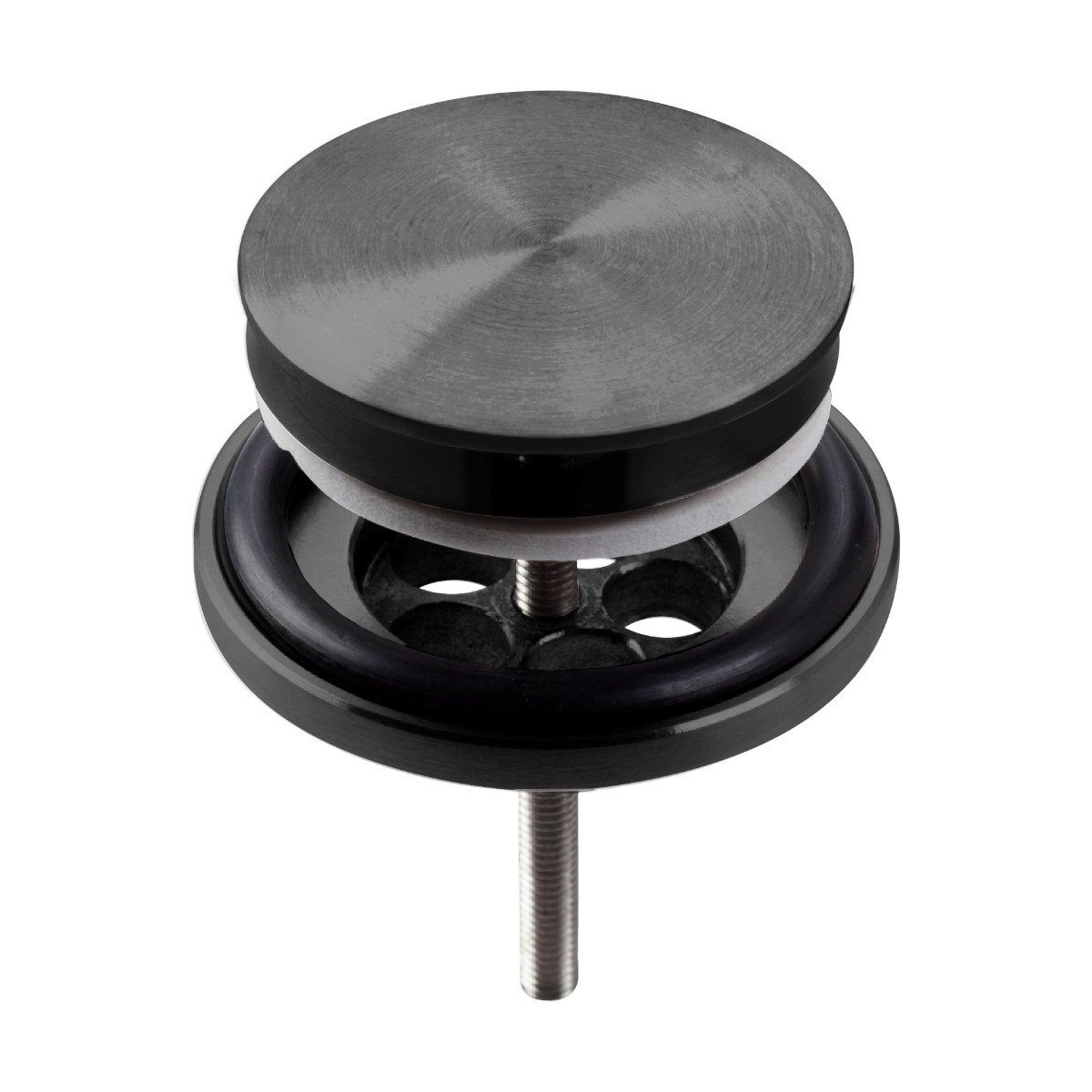 Clou Mini Wash Me afvoerplug met afdekkap gunmetal geborsteld PVD