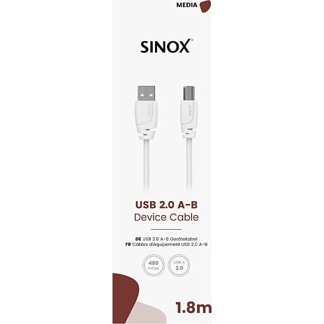 Sinox USB 2.0 kabel 1,8 meter
