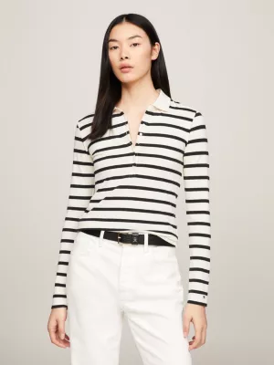 Polo de manga comprida e corte justo