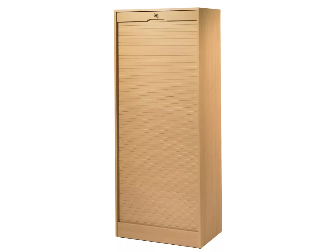 Classeur à Rideau Largeur 70 cm Hauteur 172 cm 20 niches - Coloris: Hêtre