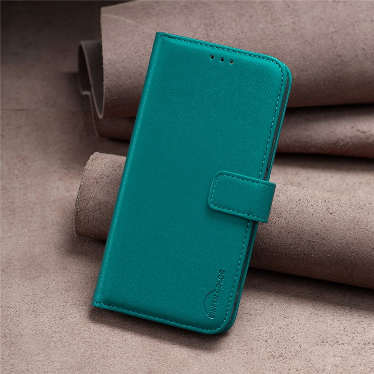 Samsung Galaxy A26 / A17 Leder Tasche Flip Cover mit Kartenfächer - Grün