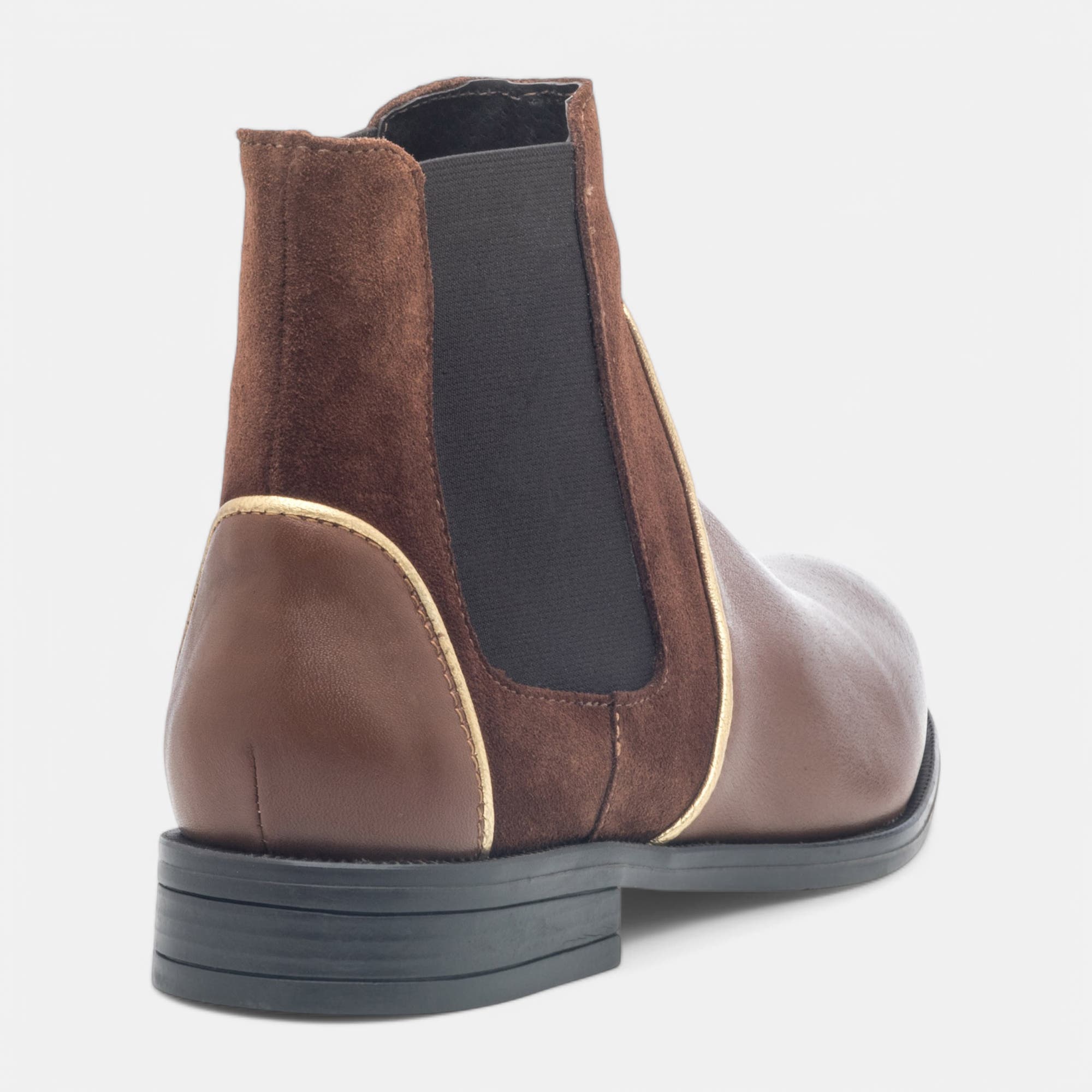Boots chelsea Femme en cuir cognac