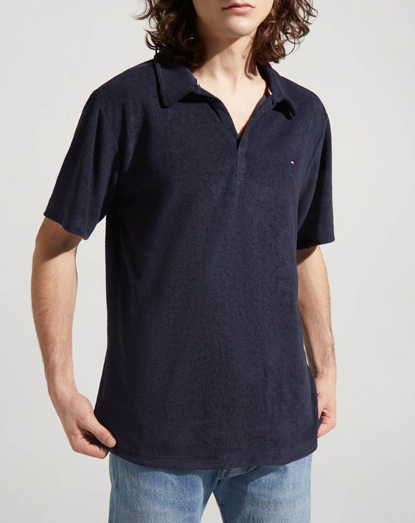 Tommy Hilfiger Polo en éponge bleu marine
