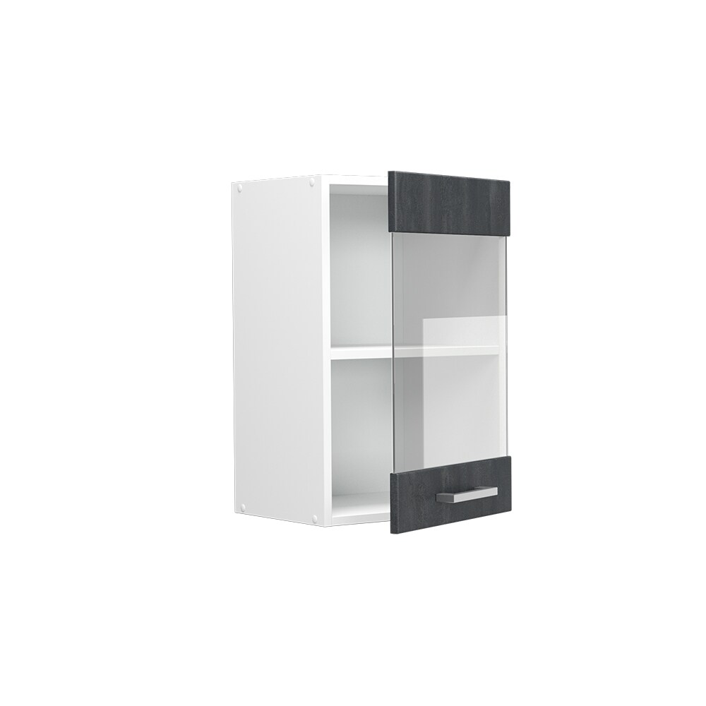 Vicco Hängeglasschrank R-Line Schwarz Beton Weiß 40 cm