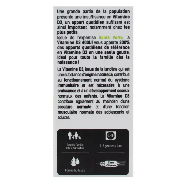 Santé Verte Vitamina D3 400IU 15ml