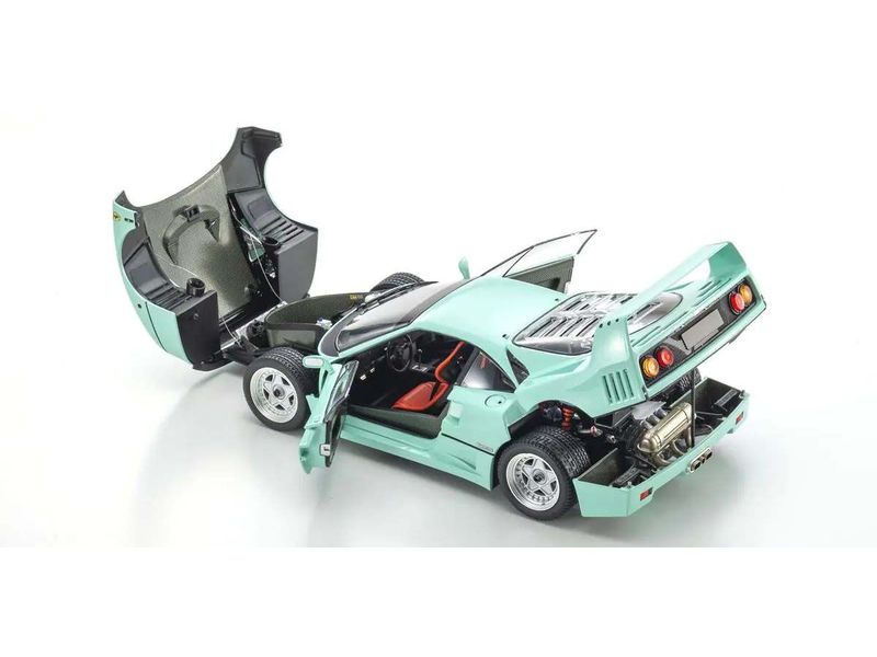 Kyosho Ferrari F40 1987 Mint Grün, 1:18 Detailgetreues Modellauto für Sammler im Massstab 1:18