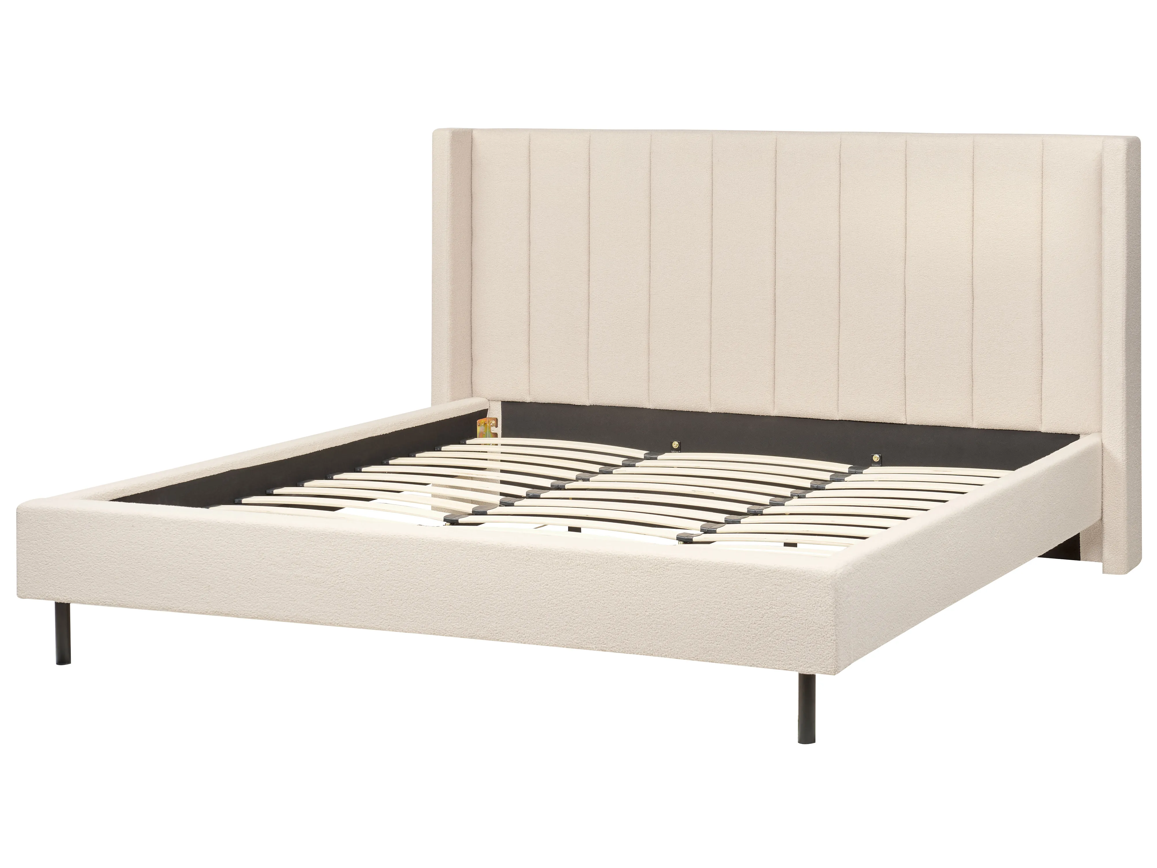 Bed Bouclé VILLETTE 180 x 200 cm Beige