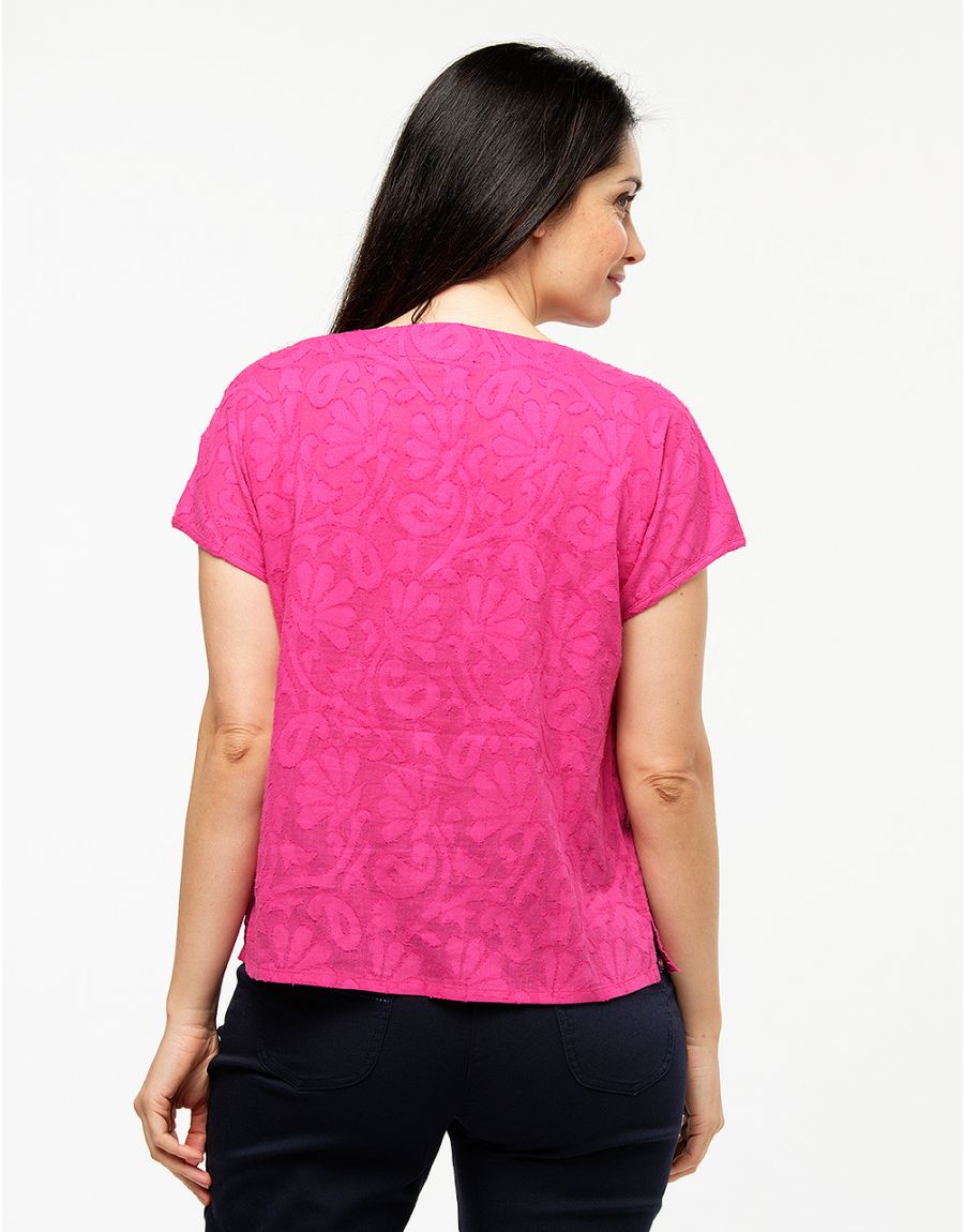Blouse rose fuchsia coton