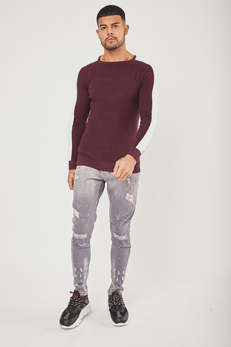 Pull bordeaux maille fine