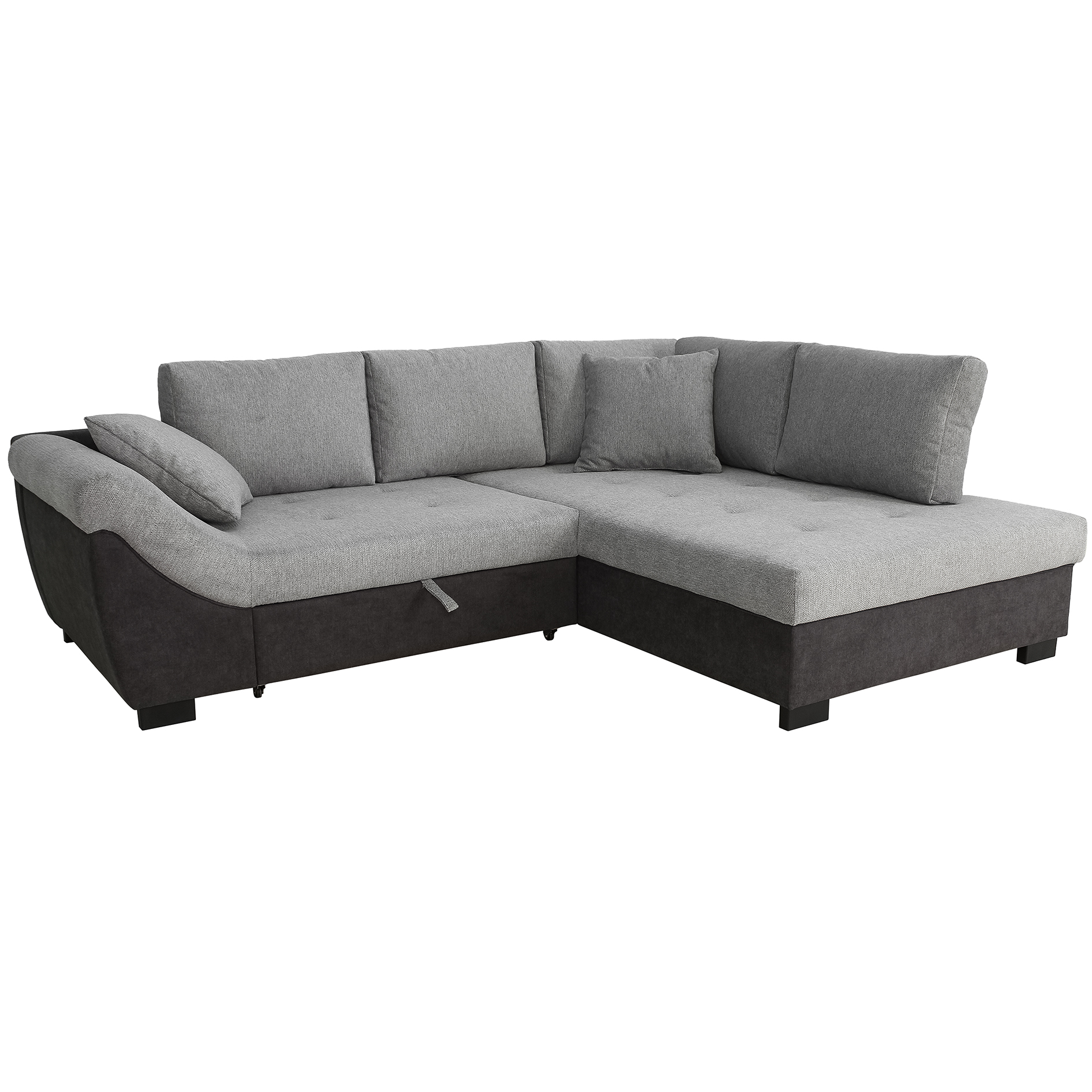 Ecksofa - graphite-grey - Liegefunktion - Ottomane rechts