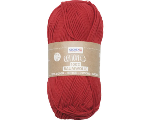 Wol 100% katoen rood 50 g
