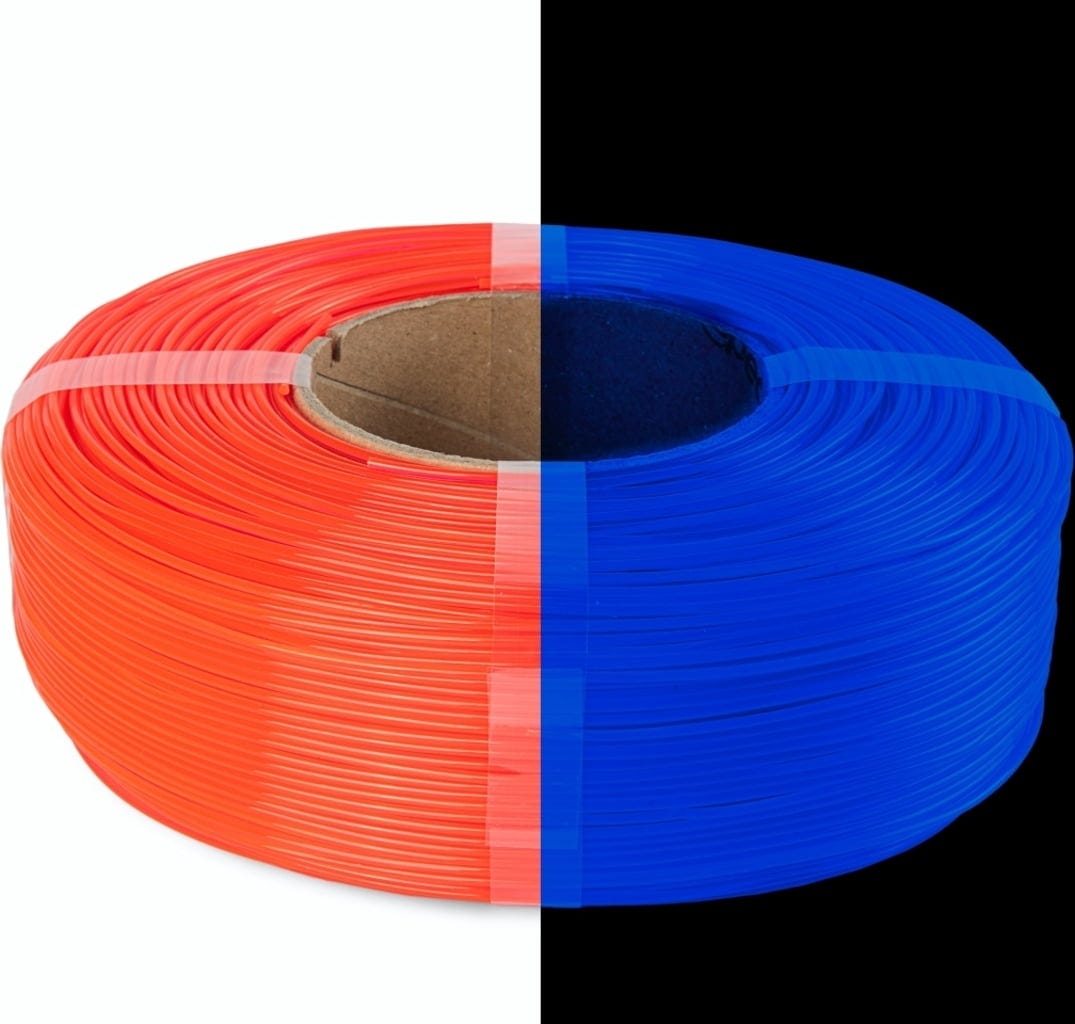 Spectrum  ReFill Premium PLA High Speed Neon Orange UV, 1,75 mm / 1000 g    PLA ohne Spule für den Hochgeschwindigkeitsdruck in Neon Orange