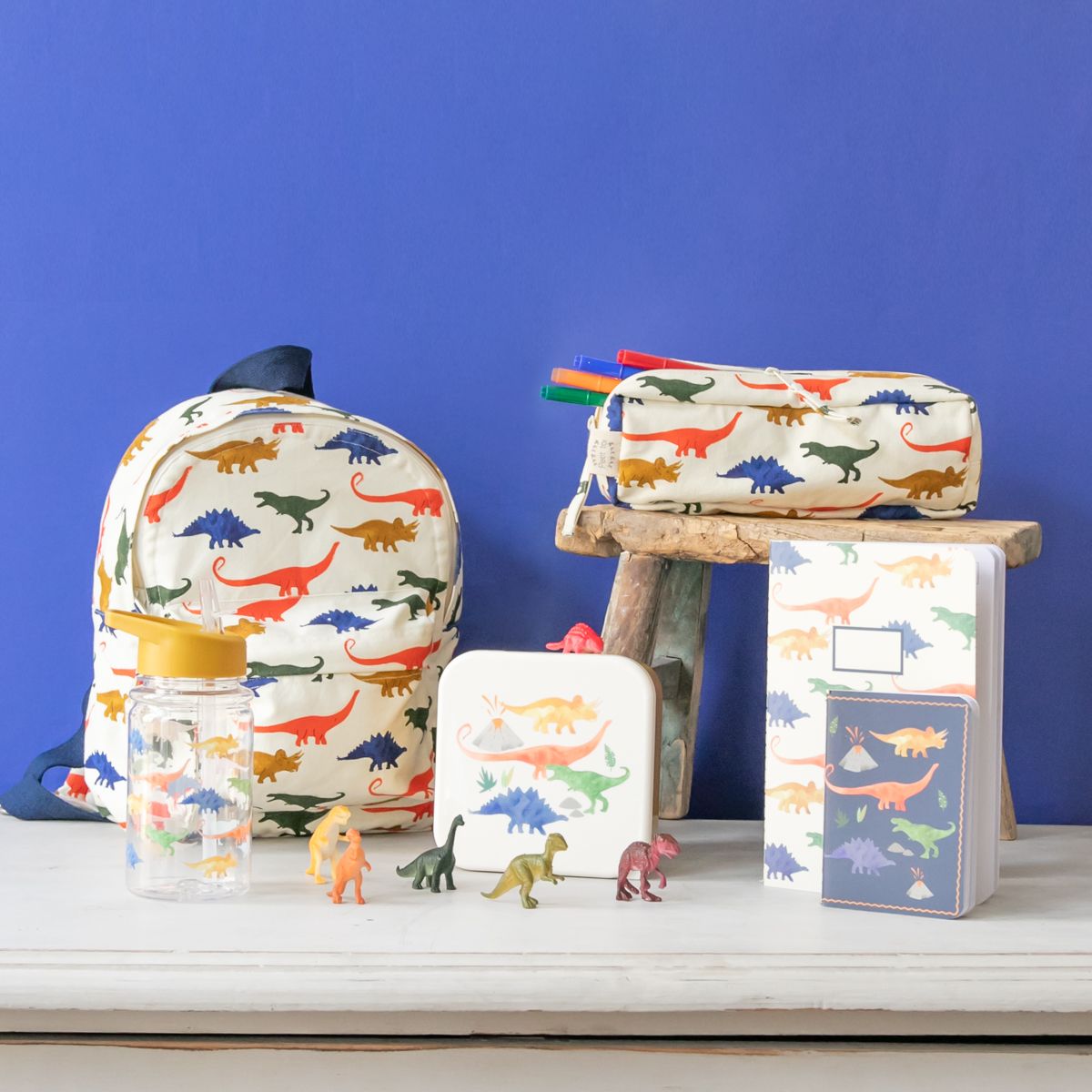 Lot de 2 boîtes à goûter moutarde Dinosaure Pause goûter