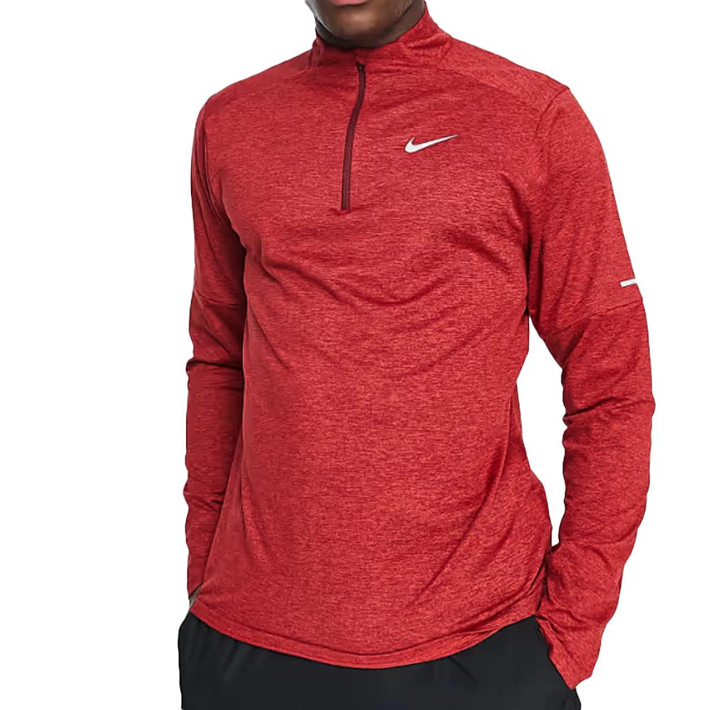 Nike T-shirt Manches Longues Rouge Homme Nike Elmnt